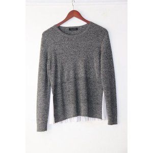 Piazza Sempione Women's Size 44 medium Gray Pullover Sweater Pleated Bottom Top